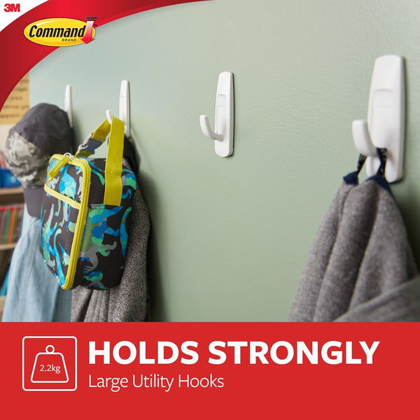 Command Large Utility Hook | Supports up to 2.2 kg, Damage-Free Hanging