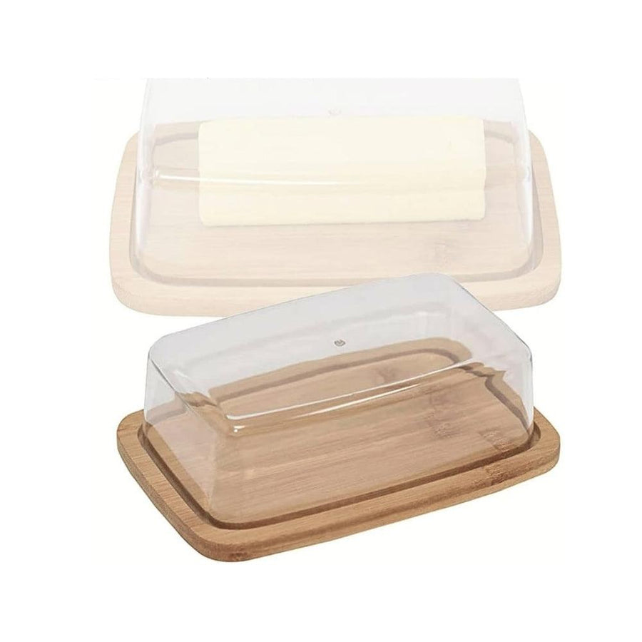 Urban Living Bamboo Butter Dish | 19 x 12.5 x 6 cm