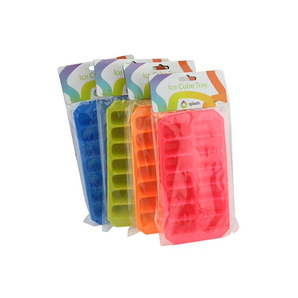 Apollo Flexible TPR Ice Cube Tray | Assorted Colours, Slim Rectangular