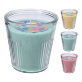 Ribbed Glass Pot Single Wick Candle | 11cm, Assorted Pastel Colours