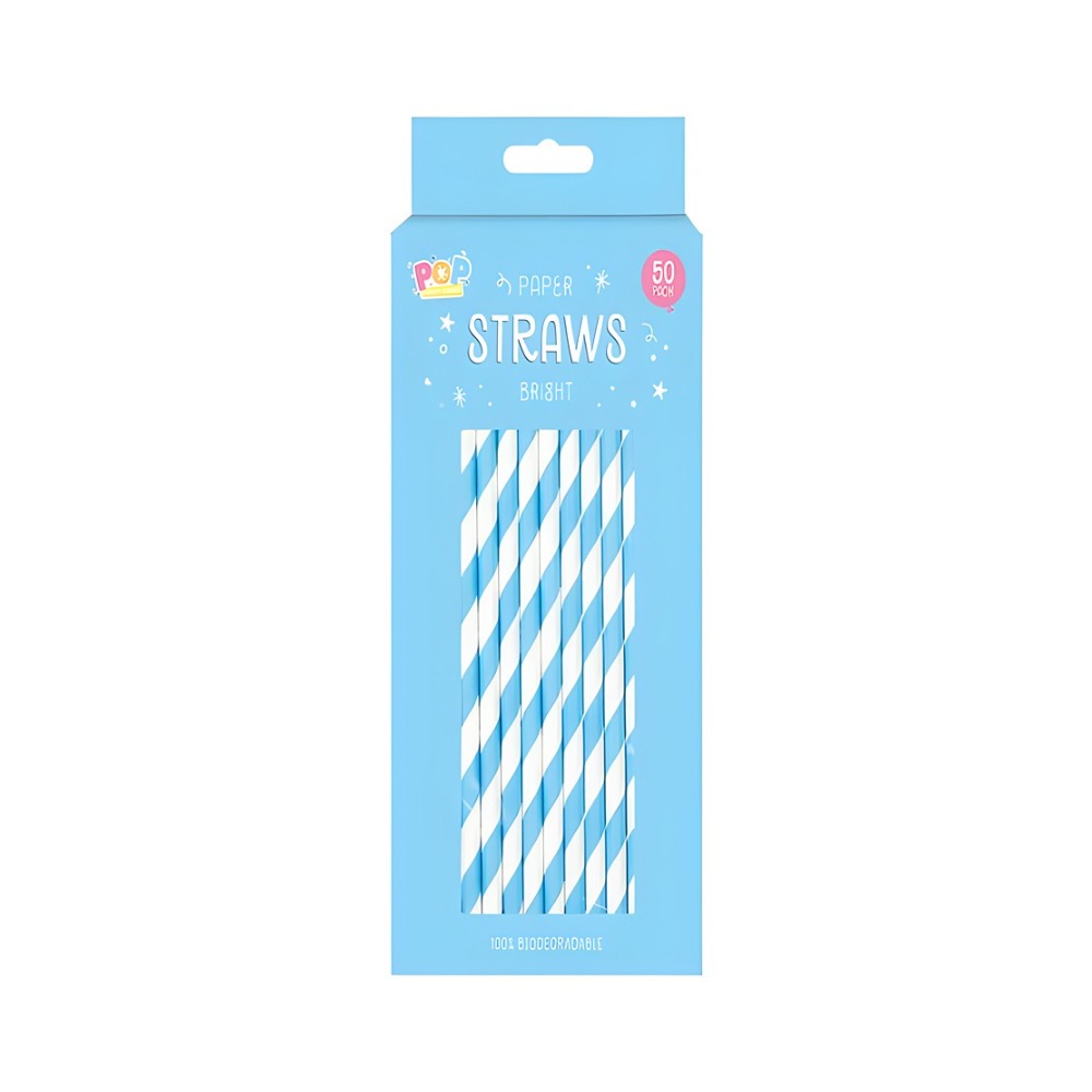 Bright Candy Stripe Paper Drinking Straws | Assorted Colours, Pack of 60