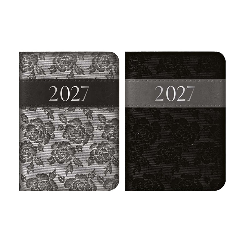 Embroidered Rose Pocket Diary | 2027, Assorted Colours, Rounded Corners
