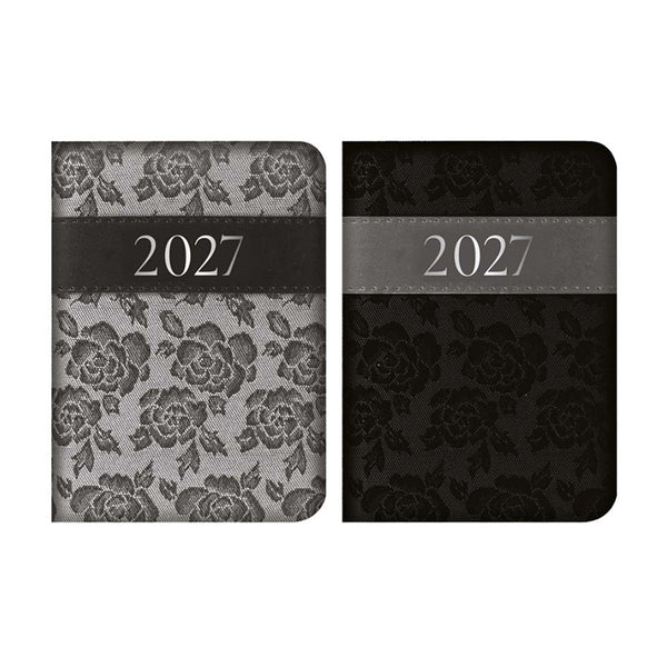 Embroidered Rose Pocket Diary | 2027, Assorted Colours, Rounded Corners