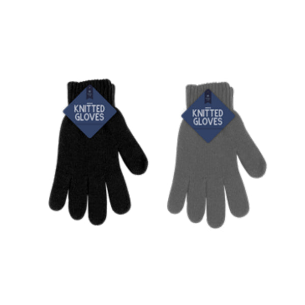 Farley Mill Men's Knitted Wool Gloves Full-Finger | Stretch Fit, Ribbed Cuff