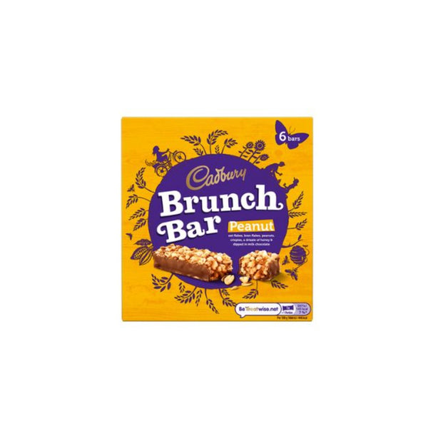 Cadbury's Brunch Chocolate Coated Roasted Peanut Bars | Pack of 5, 160g