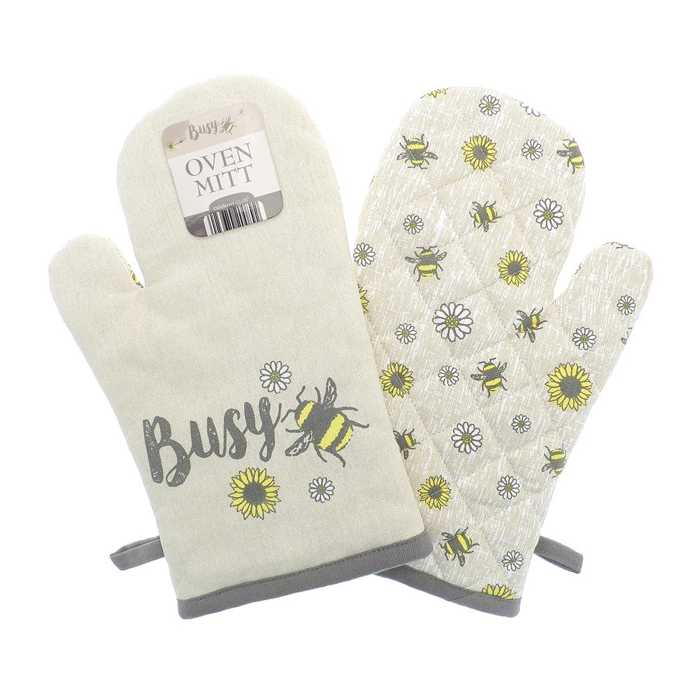 Country Club Busy Bee Quilted Oven Mitt | Assorted Prints, Hanging Loop
