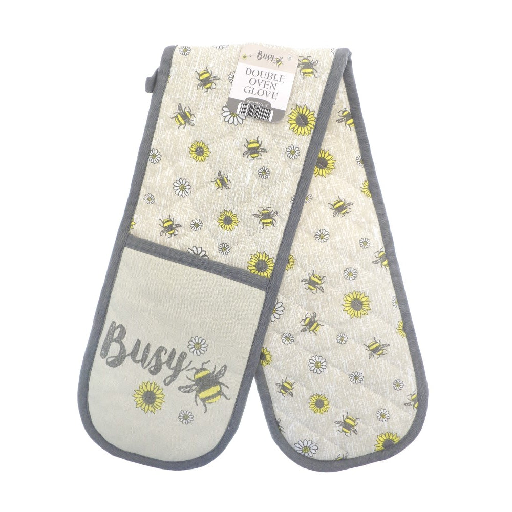 Country Club Busy Bee Double Oven Glove | Quilted, Extra Long