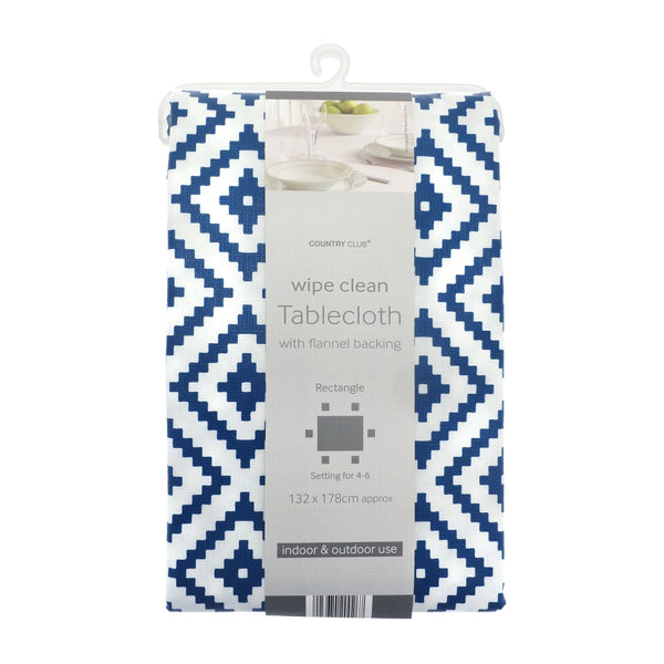 Country Club Tablecloth - 132 x 178cm - Blue and White