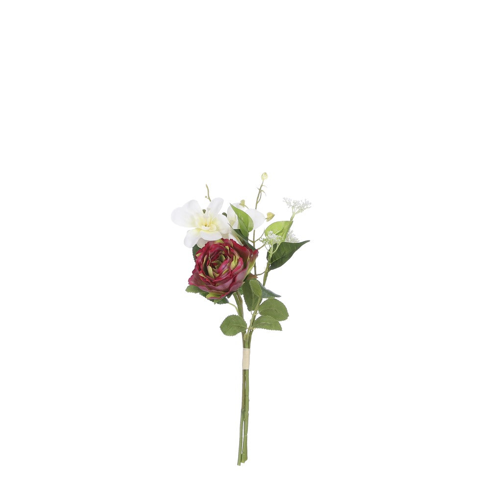 Artificial Rose Bouquet Bordeaux | Decorative Bunch for Home