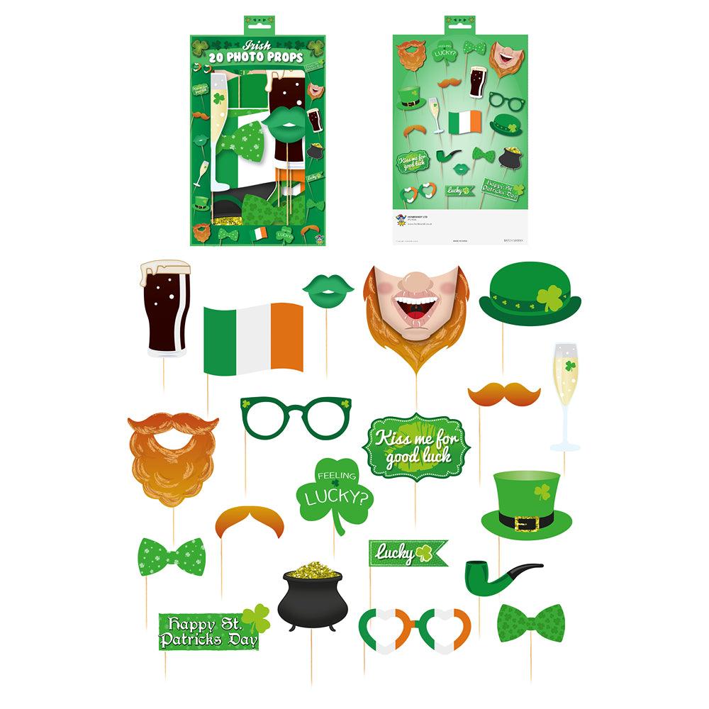 St Patricks Day Photo Booth Props with Sticks | Pack of 20 - Choice Stores