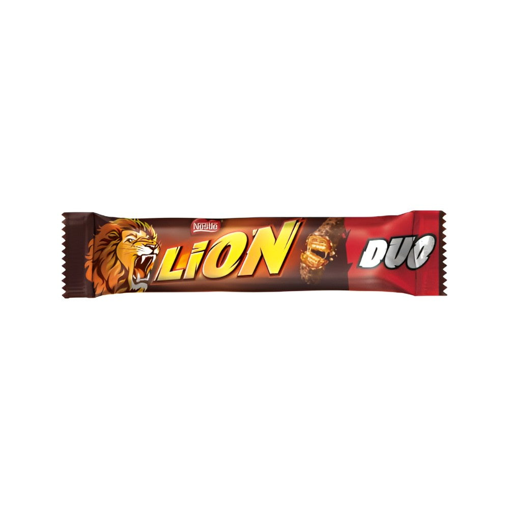 Nestle Lion Duo Milk Chocolate Bar | 60g, Duo Format, Gooey Caramel, Crispy Core
