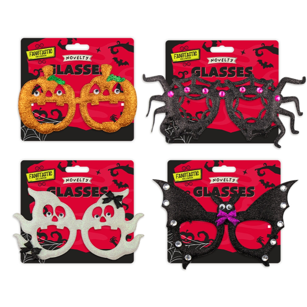 Halloween Novelty Costume Glasses - Assorted Glitter Character Designs