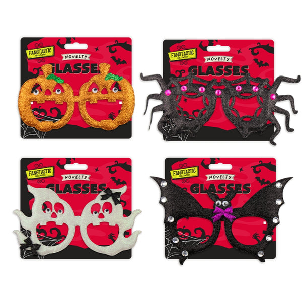 Halloween Novelty Costume Glasses - Assorted Glitter Character Designs