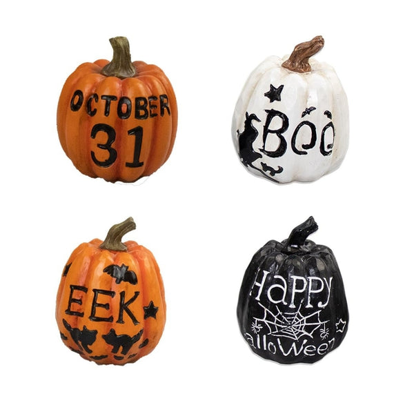 Halloween Slogan Pumpkin Ornament Set 