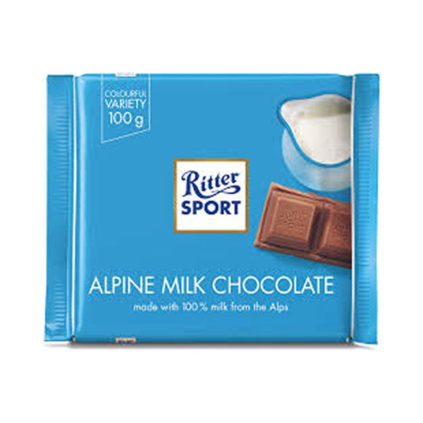 Ritter Sport Alpine Milk Chocolate Bar | 100g, 100% Alpine Milk