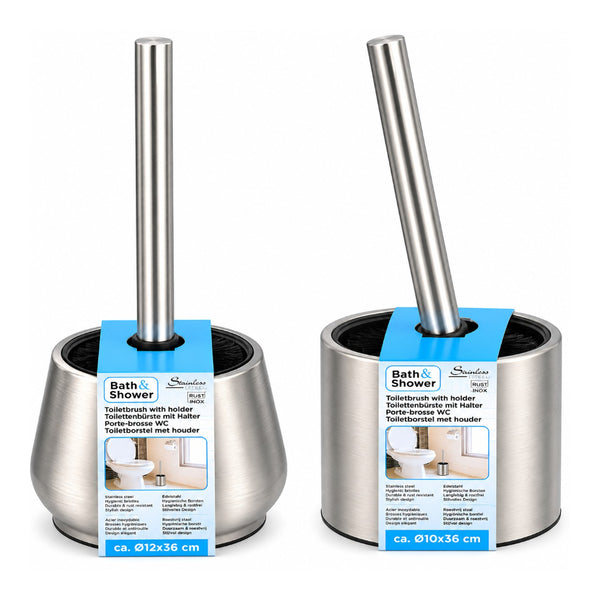 Stainless Steel Toilet Brush & Holder - 67.5cm