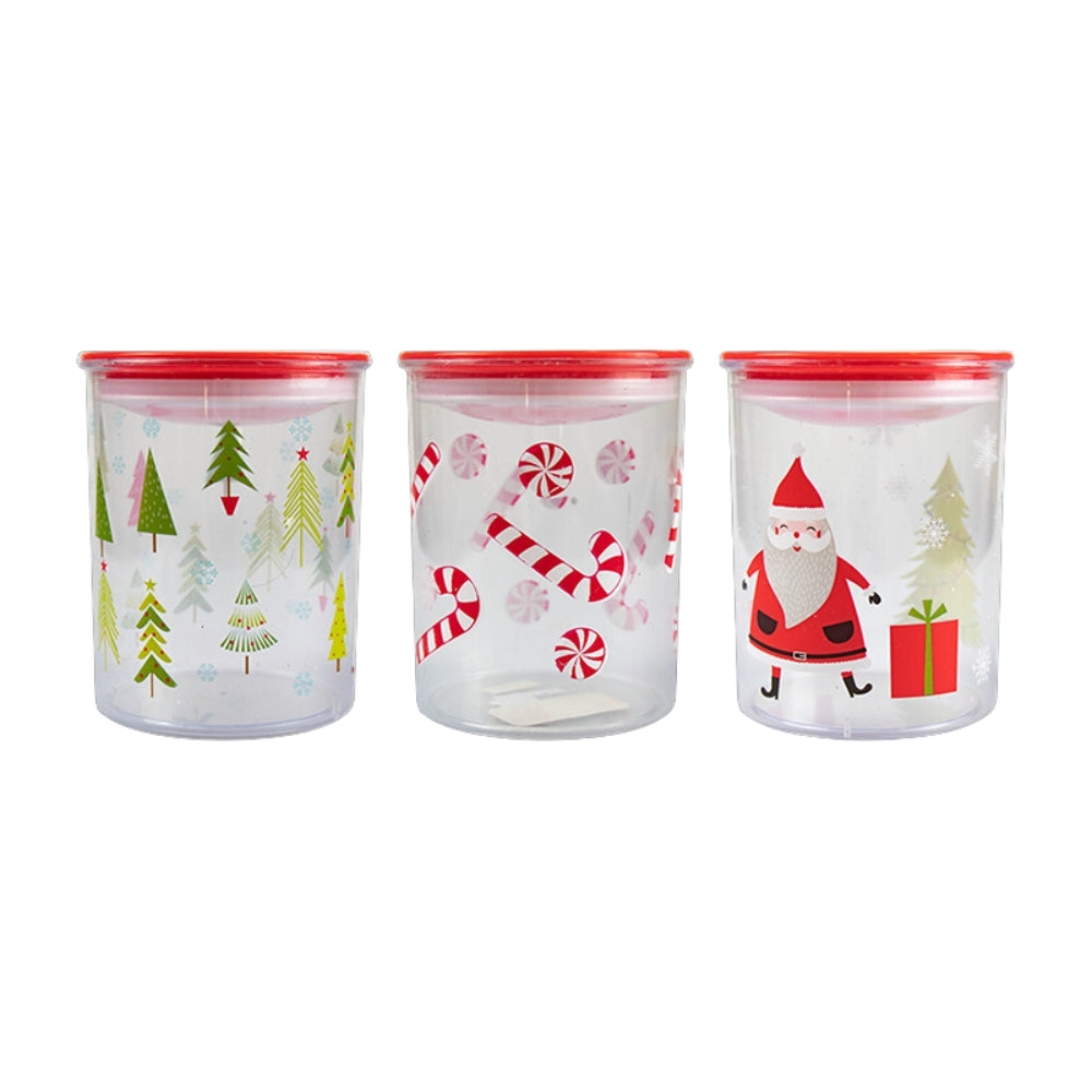 christmas printed storage container - 13.5cm