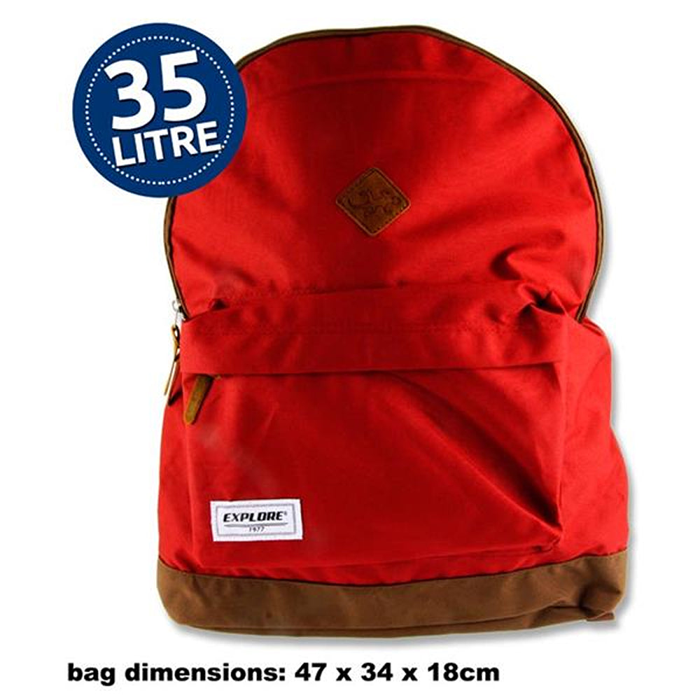 Explore Red &amp; Tan Backpack | 35L