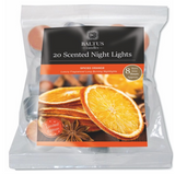 Baltus Spiced Orange Tea Lights | Pack of 20, 8 Hour Burn, Assorted Colours