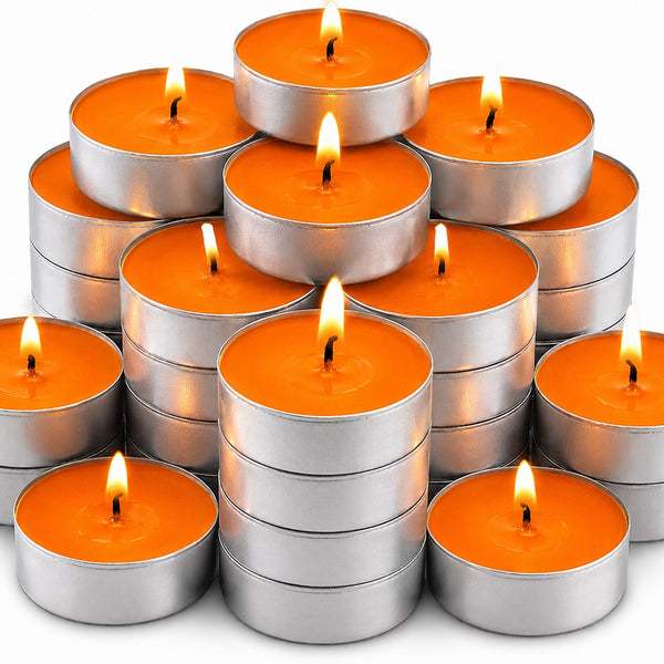 Baltus Spiced Orange Tea Lights | Pack of 20, 8 Hour Burn, Assorted Colours
