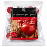Baltus Apple and Cinnamon Scented Night Lights | Pack of 20, 8 Hour Burn Time