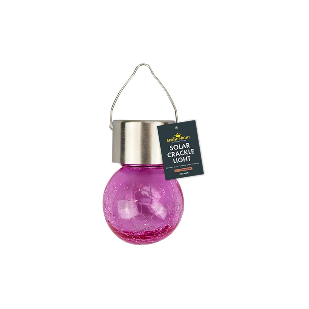 Rowan Solar Crackle Glass Ball Light | Assorted Colours, White LED