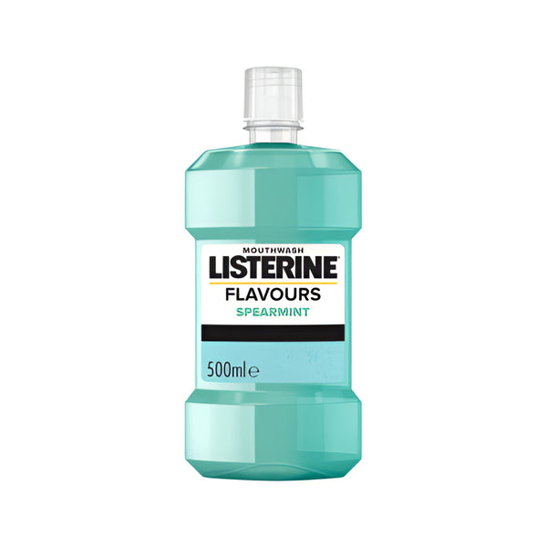 Listerine Spearmint Mouthwash | 500 ml, Measured Cap, Gentle Flavour