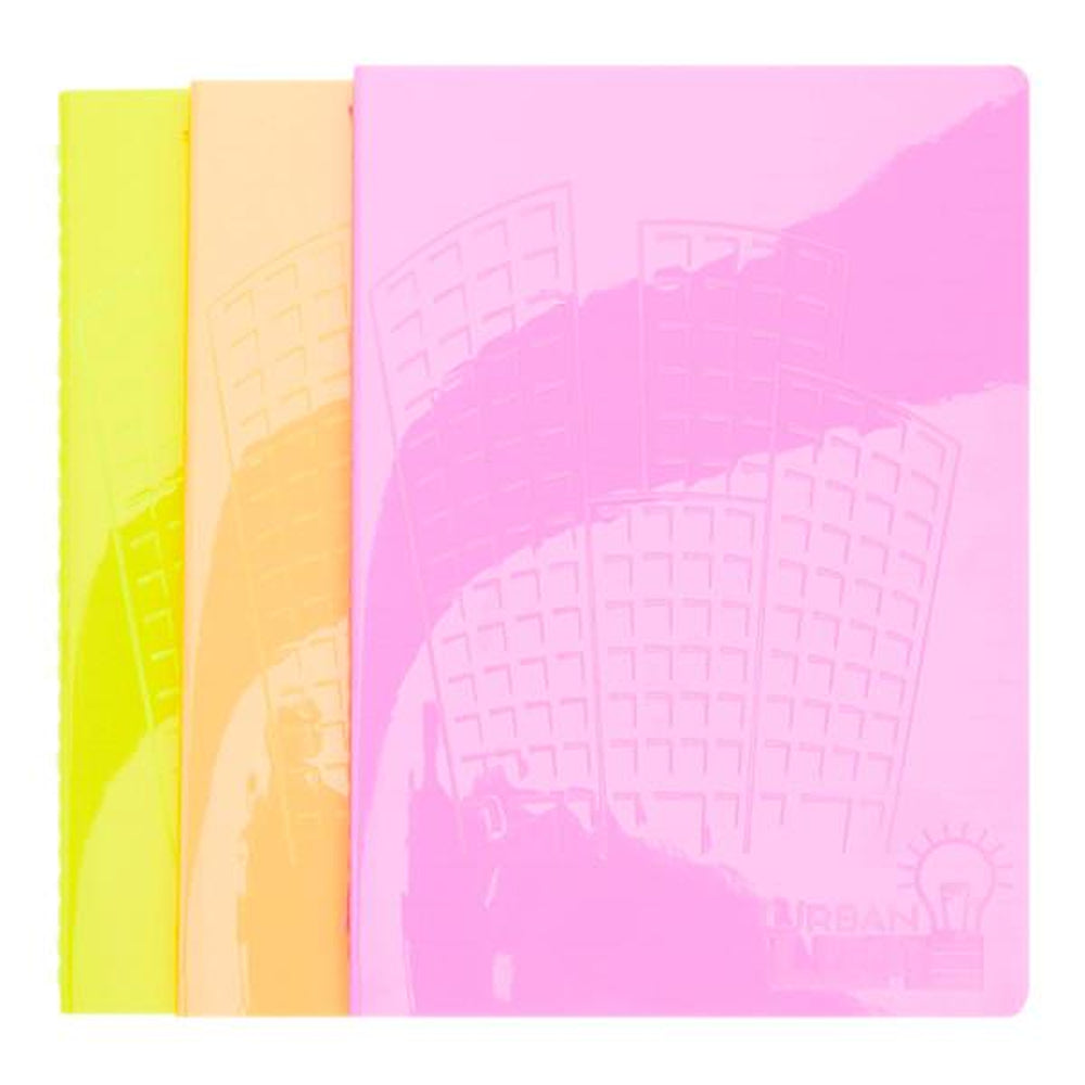 Premier Stationery A5 PVC Notebook | 80 Page | Assorted Neon Colours