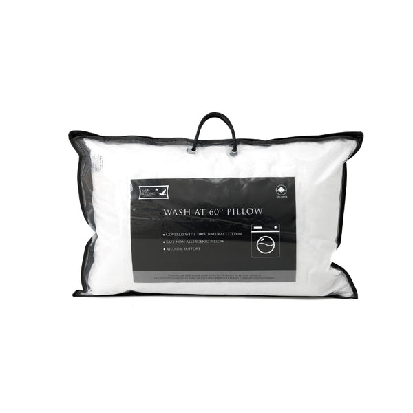 Soft Washable Clusterfibre Pillow | Cotton Cover, Medium Support