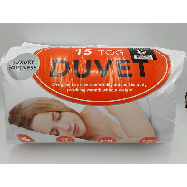 Hollowfibre Filled Duvet | Double Bed Size, 15 Tog Winter Warmth