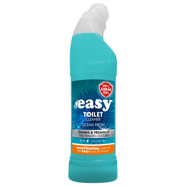 Easy Ocean Fresh Toilet Cleaner | 750 ml, 99% Germ Kill, Angled Neck