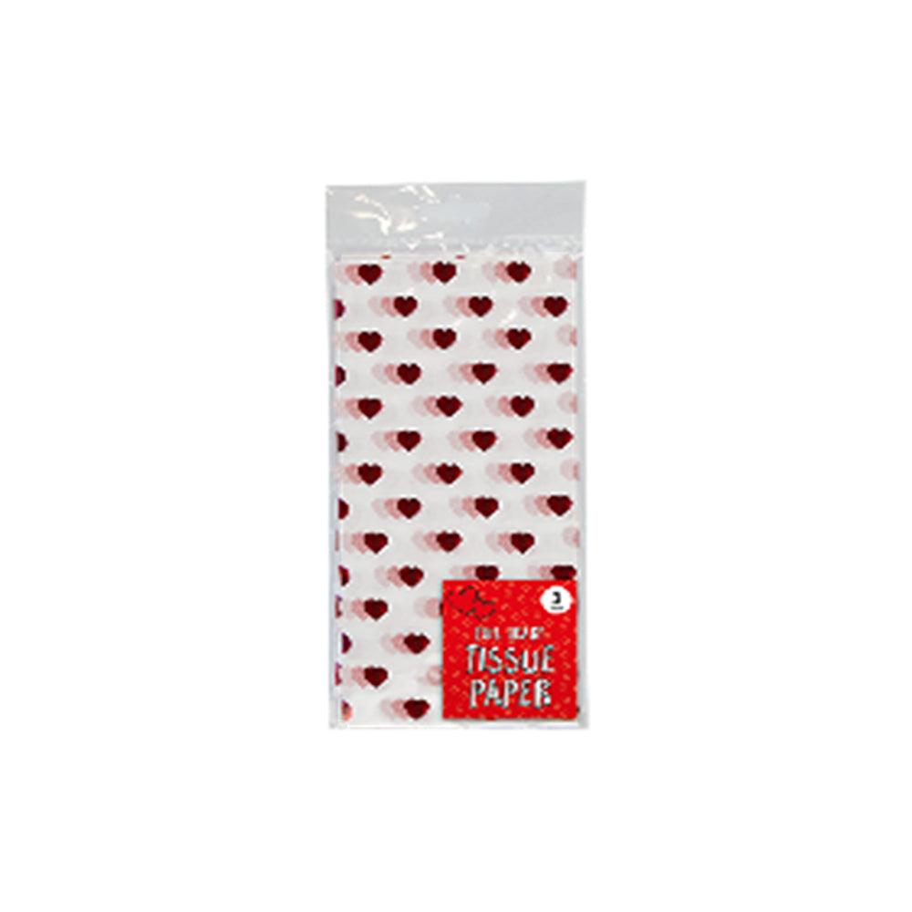 Valentines Day Foil Heart Tissue Paper Sheets | Pack of 3 - Choice Stores