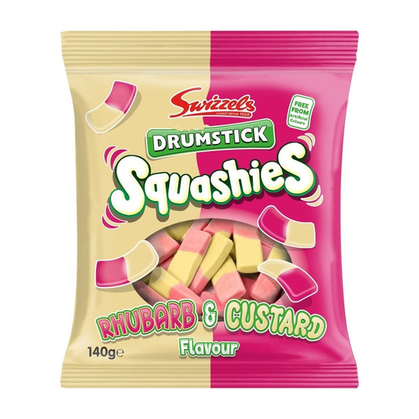 Swizzels Drumstick Squashies Rhubarb and Custard Sweets - 140g Bag