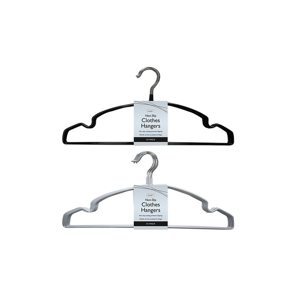 Habit Non Slip Plastic Coated Hangers | Pack of 10