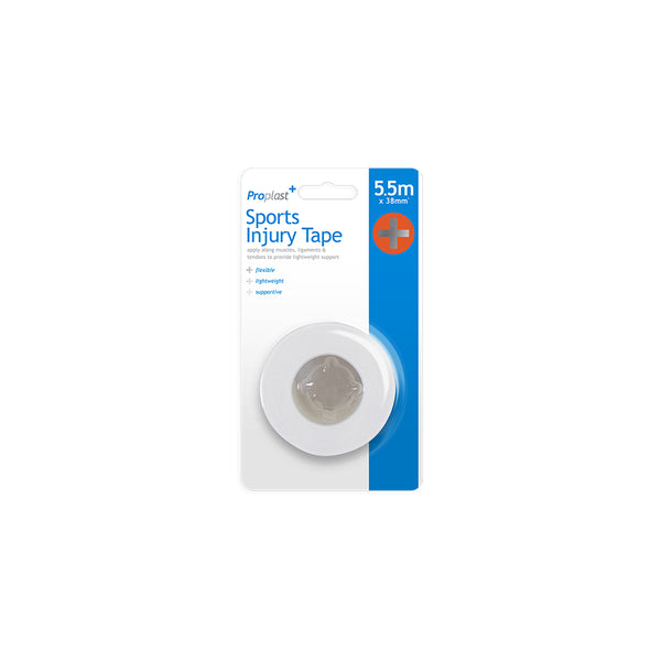 Proplast Sports Injury Tape Muscle and Joint Support | 5.5 m x 38 mm, White