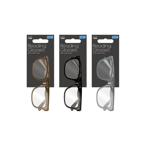 Second Glance Bold Frame Reading Glasses | +1.00, Rectangular Lenses, Unisex