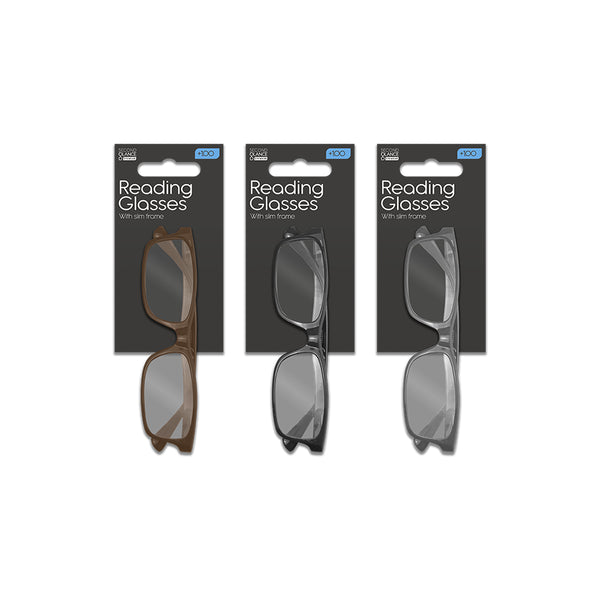 Second Glance Slim Frame Reading Glasses | +1.00, Rectangular, Folding Arms