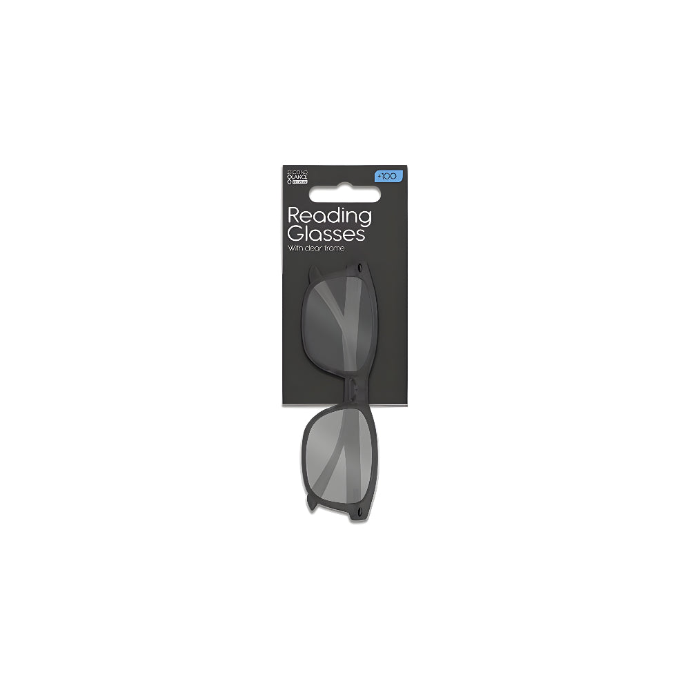 Second Glance Reading Glasses Clear Frame | Foldable, Rectangular Lenses