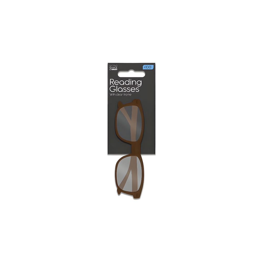 Second Glance Reading Glasses Clear Frame | Foldable, Rectangular Lenses