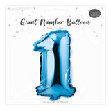 Metallic Blue Foil Number Balloon Party Decoration | 65cm, Assorted Designs