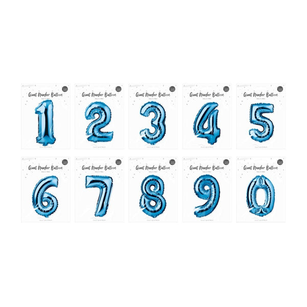 Metallic Blue Foil Number Balloon Party Decoration | 65cm, Assorted Designs