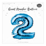 Metallic Blue Foil Number Balloon Party Decoration | 65cm, Assorted Designs