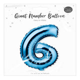Metallic Blue Foil Number Balloon Party Decoration | 65cm, Assorted Designs