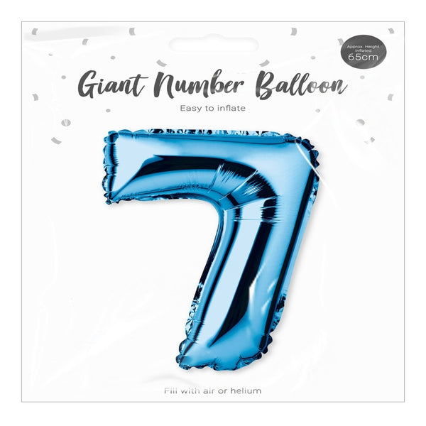 Metallic Blue Foil Number Balloon Party Decoration | 65cm, Assorted Designs