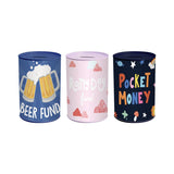 Novelty Coin Saving Money Tin | Assorted Designs and Colours, Goal Slogans