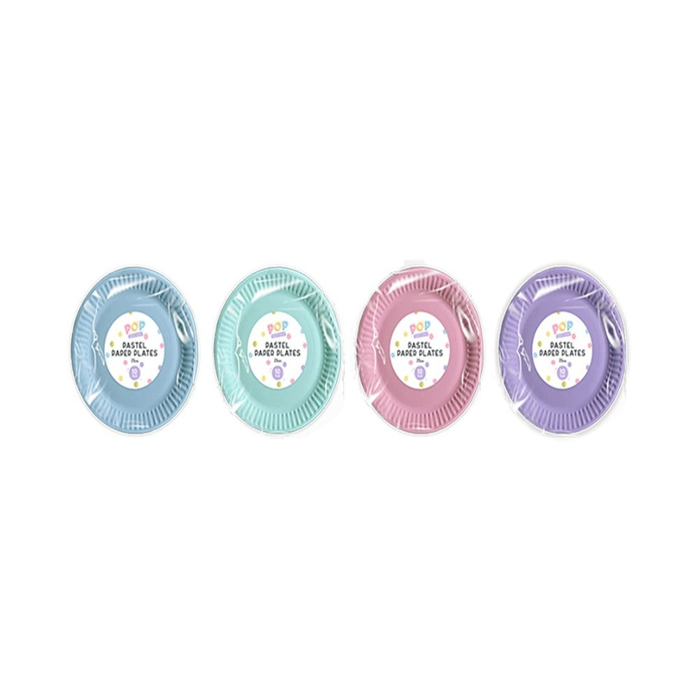 Pastel Round Paper Plates | 23cm, Assorted Colours, Pack of 10
