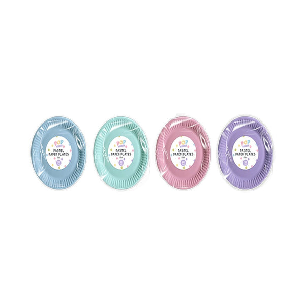 Pastel Round Paper Plates | 23cm, Assorted Colours, Pack of 10