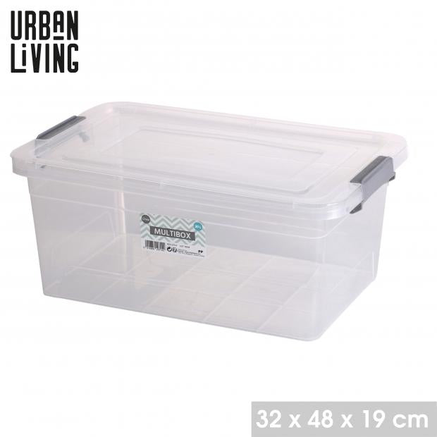 Urban Living Clear Plastic Smartbox with Clip Handle | 20L