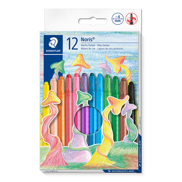 Staedtler Noris Wax Twister Colouring Crayons Pack of 12 | Assorted Colours
