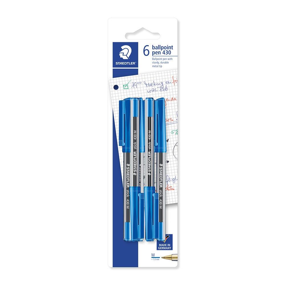 Staedtler Blue Stick Ballpoint Pen | 6pk Medium Point